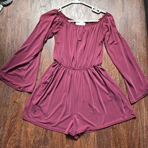 Lavender Field Maroon Romper